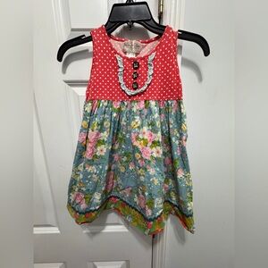 Matilda Jane Red Polka Dot Top with Button Accent